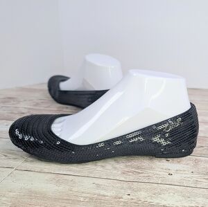 Coach Shimmer Sequin Black Ballet Flats Women's 6 Sparkly Slipper